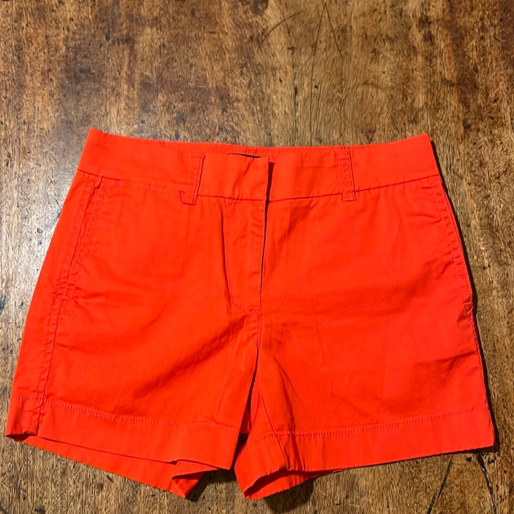 J crew red cotton chino shorts 00
